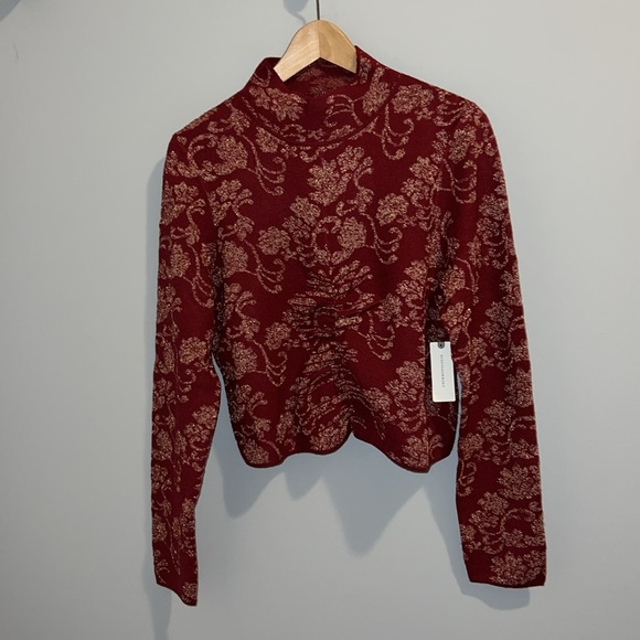 NWTS ANTHROPOLOGIE RUCHED SWEATER (L) - Picture 6 of 14